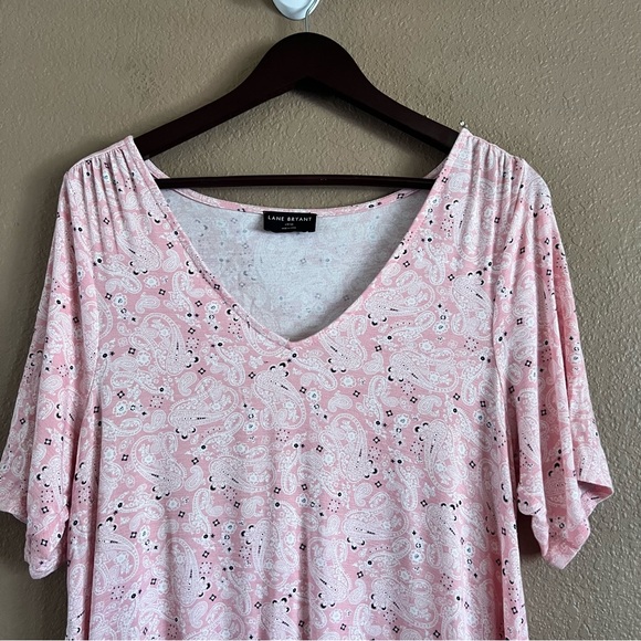 Lane Bryant Modern Swing Perfect Sleeve Ruched-Shoulder Tee Size 14/16 - Picture 3 of 8